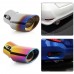 Universal Car Exhaust Muffler Tip Round Stainless Steel Car Tail Rear Chrome Round Exhaust Pipe Tail Muffler Tip Pipe Silver