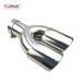 Eplus Car Styling Mufflers Exhaust Tail Throat Pipe Tip Universal Stainless Steel Multi-size Dual Outlet Auto Muffler 51mm 63mm