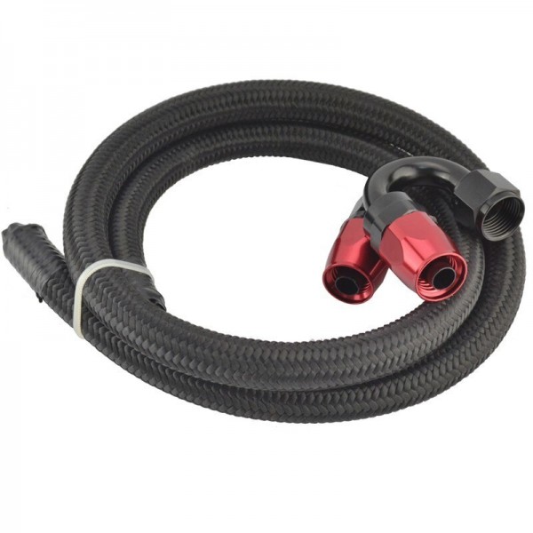 6 AN Fuel Line Kit, Include 3.3 ft. Stainless Steel Braided Fuel Hose Line, Straight  0/