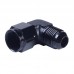 Oil Fuel Fittings Anodized Aluminum Fuel Adapter 90 Degree Female AN3-AN12 Swivel Adaptors To Male Black
