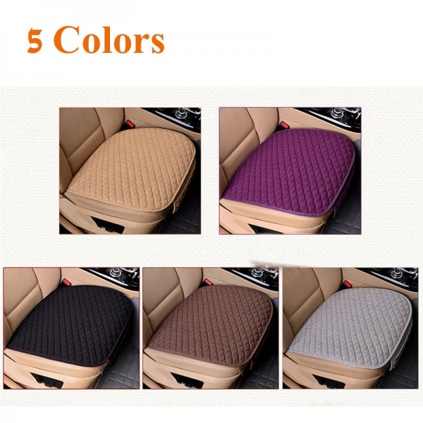 Flax Car Seat Cover Four Seasons Front Rear Linen Fabric Cushion Breathable Protector Mat Pad