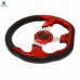 320mm Universal PU Leather Racing Sports Auto Car Steering Wheel with Horn Button 12.5 inches Red