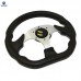 320mm Universal PU Leather Racing Sports Auto Car Steering Wheel with Horn Button 12.5 inches Carbon Look