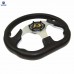 320mm Universal PU Leather Racing Sports Auto Car Steering Wheel with Horn Button 12.5 inches Chrome