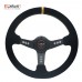 Car Sport Steering Wheel PVC Alcantara Universal 14 Inches 350MM Aluminum Retrofit Modified Volante