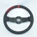 SuTong  Universal Fits SPCO Racing Sport 320mm PU Leather Deep Dish Alloy Steering Wheel 5163