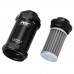 BLACK AN6 / AN8 / AN10 Inline Fuel Filter E85 Ethanol With 100 Micron Stainless steel element and sticker