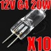 10Pcs Super Bright durable G4 12v JC Type Halogen Lamp Light Bulb 20w Halogen G4 12V Warm White Indoor Clear Halogen bulb