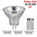 GU5.3 MR16 Halogen Light Bulbs 20/35/50W 12V Super Bright Dimmable Bulb Reflector Lamp Cup Shape Lamp Clear Glass Spot Lights