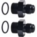 6AN Male Flare to M12 x 1.5 Male Metric Thread Fitting Adapter Straight Aluminium Alloy Black 2Pcs