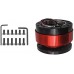 Steering Wheel Hub Adapater,Universal 6 Hole Bolt Ball Steering Wheel Quick Release Hub Adapter Snap Off Boss Kit (Red and Black)