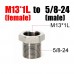 5/8-24 Male To M13*1L Female Adapter Screw Converter for Napa 4003 Wix 24003, Stainless Steel
