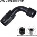 12AN 90 Degree Swivel Hose End Fitting for Braided Fuel Line Aluminum Black