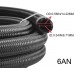 10FT 6AN Nylon Stainless Steel Braided Fuel line Bundle with 2pcs Straight and 2pcs 90 Degree Fuel Line Hose End