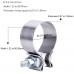 2.5" Inlet 4" Outlet Exhaust Burnt Muffler 18.6" Length Bundle with 2.5inch Muffler Seal Exhaust Clamp