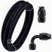 10FT 6AN Nylon Stainless Steel Braided PTFE E85 Fuel Line Bundle with 2pcs PTFE Fuel Hose End